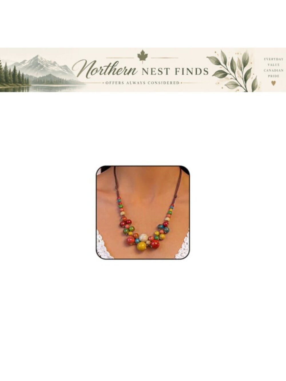 Boho Ceramic Beaded Statement Choker Necklace Handcrafted Adjustable